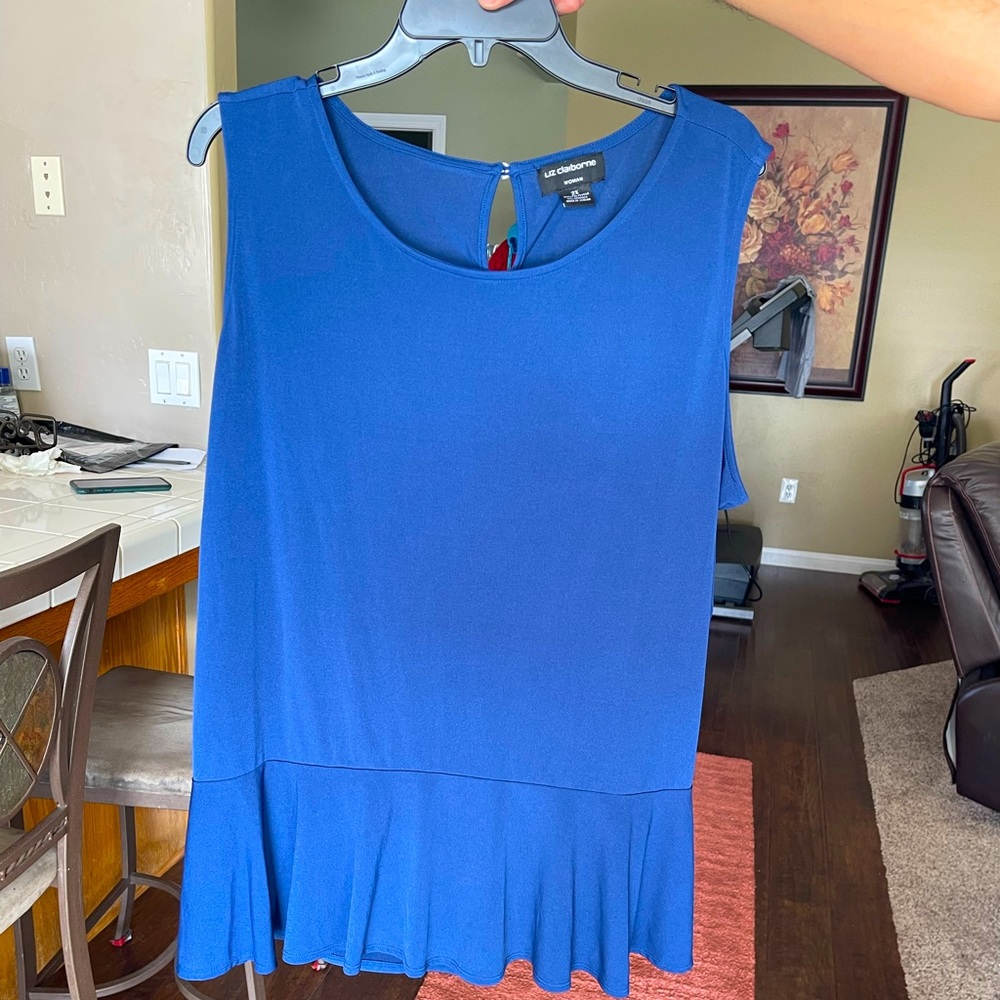 Liz Claiborne, Plus Size 2x, Blue, Perfect for underneath blazers or cardigans.